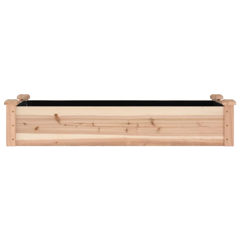 Plantenbak verhoogd met voering 120x45x25 cm massief vurenhout