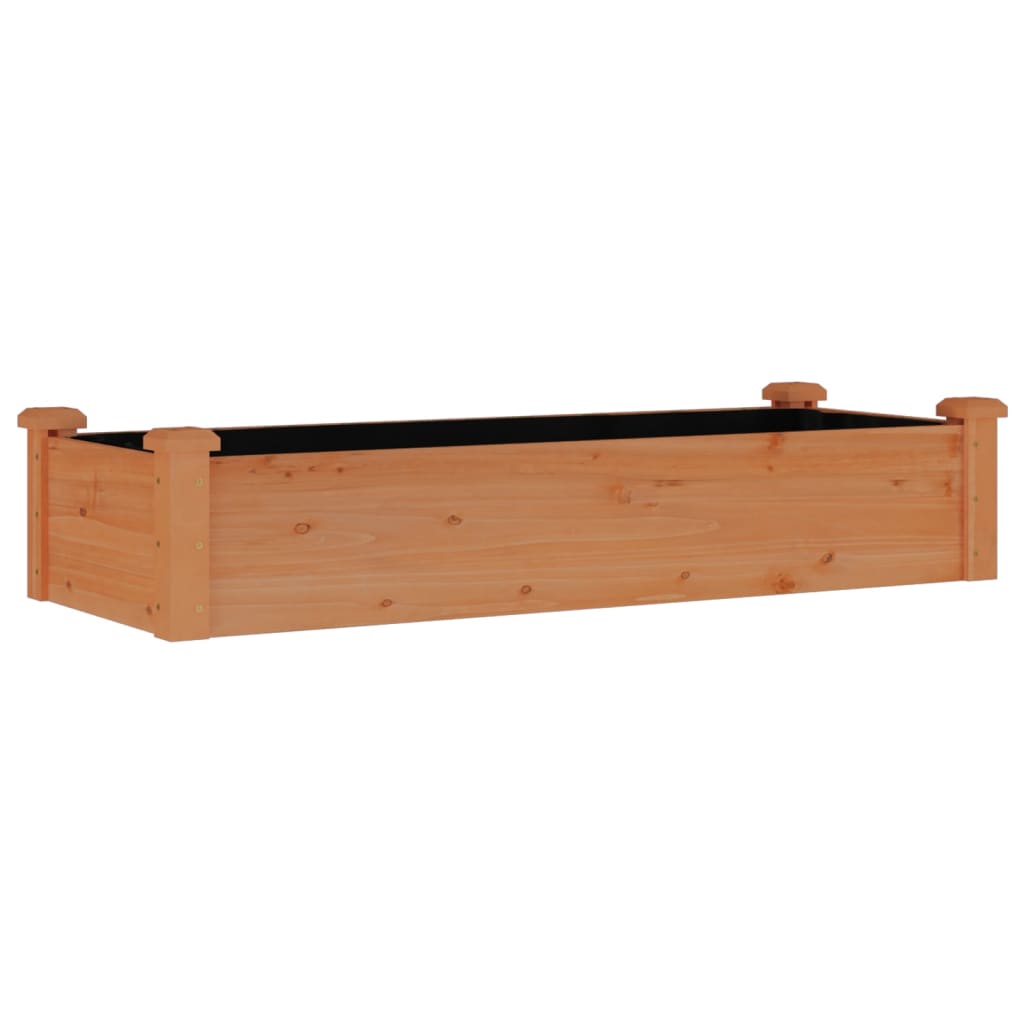 Plantenbak bedacht met voering 120x45x25 cm vurenhout bruin