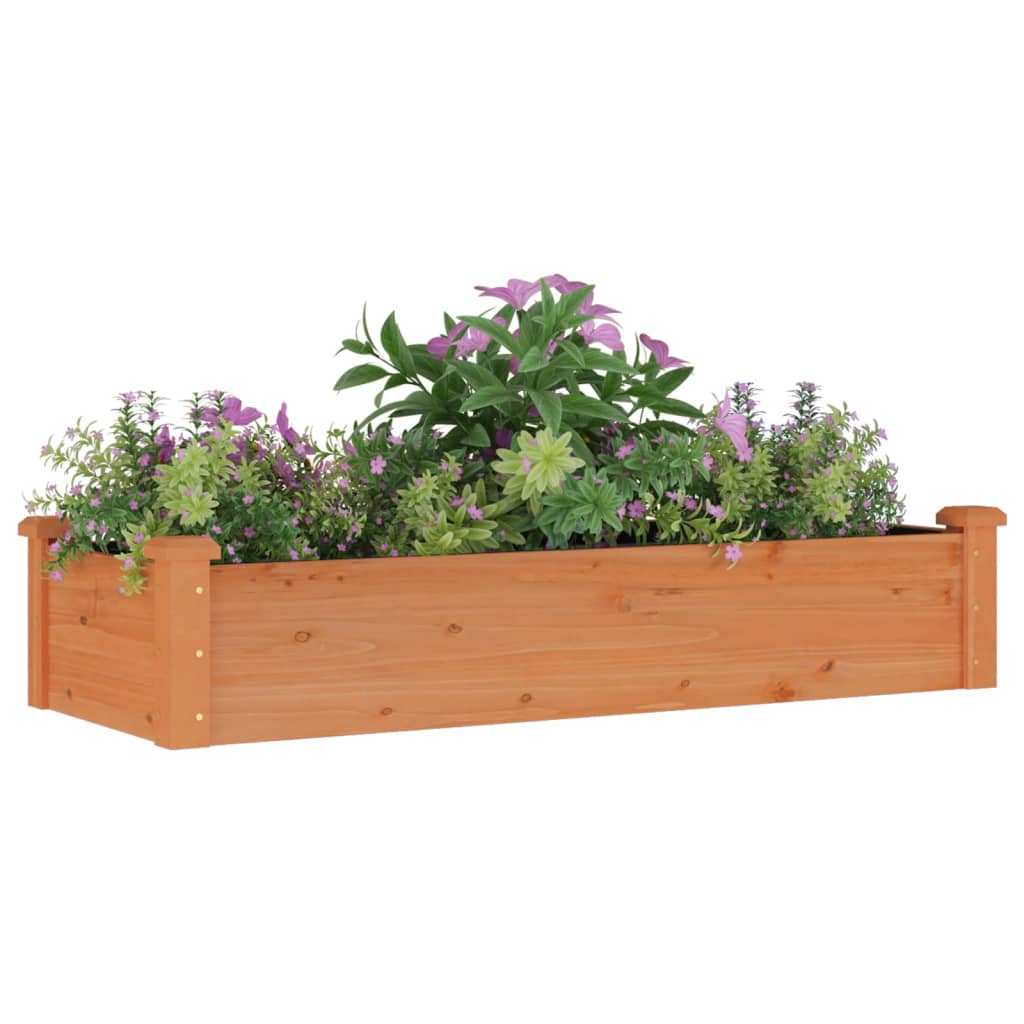 Plantenbak bedacht met voering 120x45x25 cm vurenhout bruin