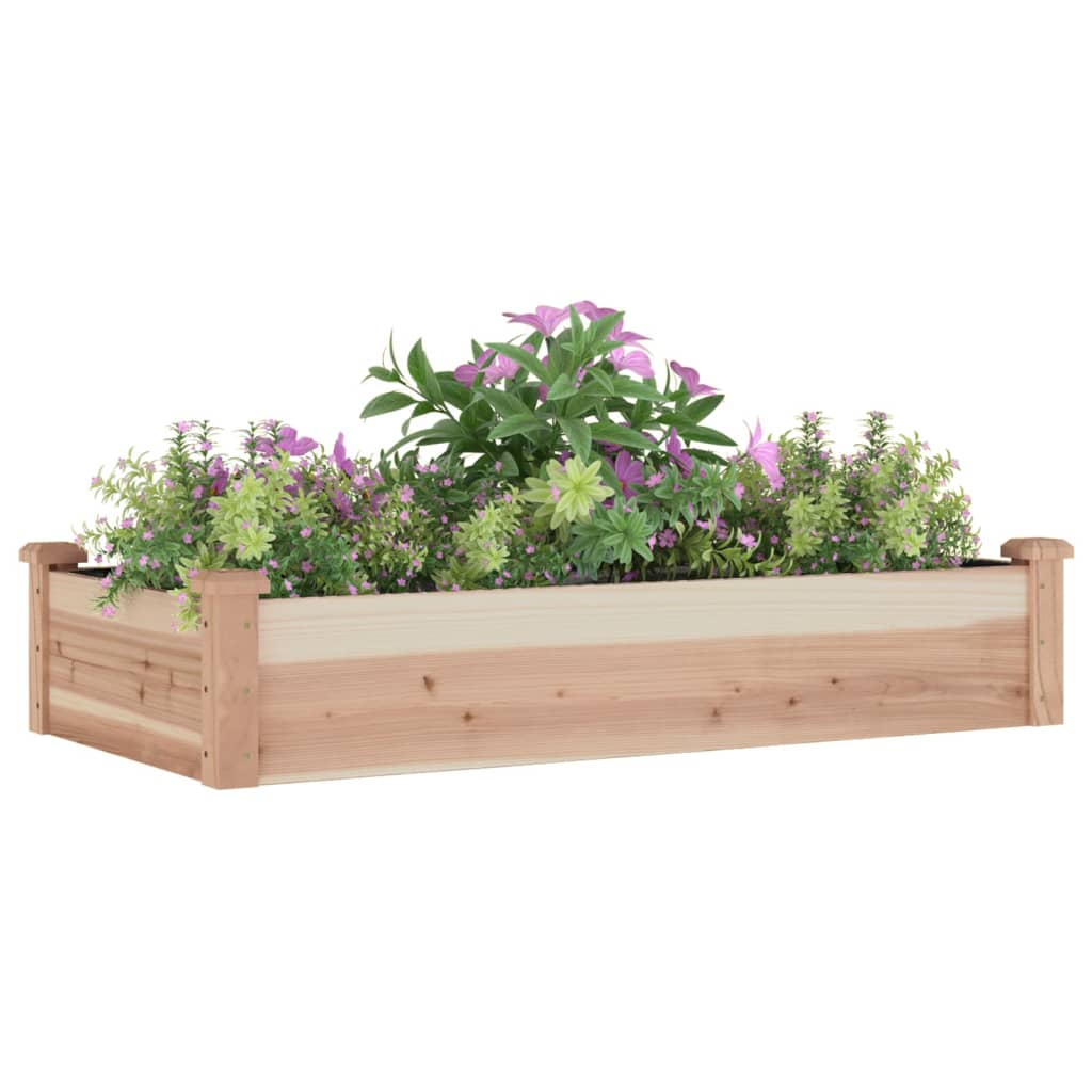 Plantenbak verhoogd met voering 120x60x25 cm massief vurenhout