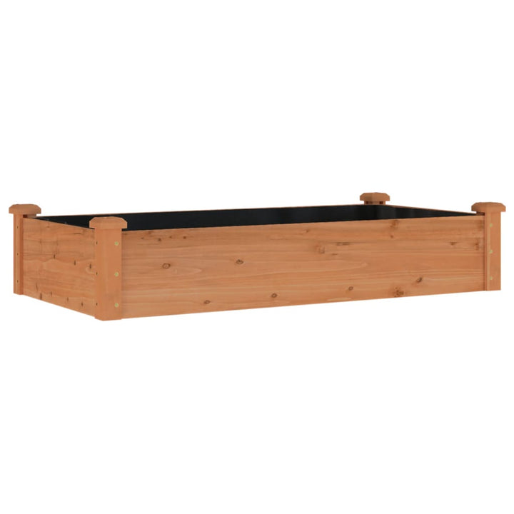 Plantenbak verhoogd met voering 120x60x25 cm vurenhout bruin