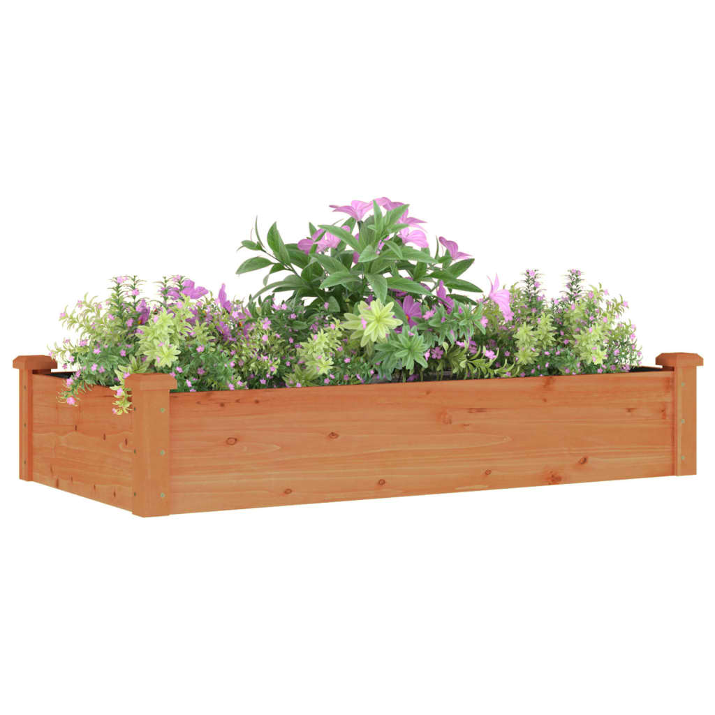 Plantenbak verhoogd met voering 120x60x25 cm vurenhout bruin