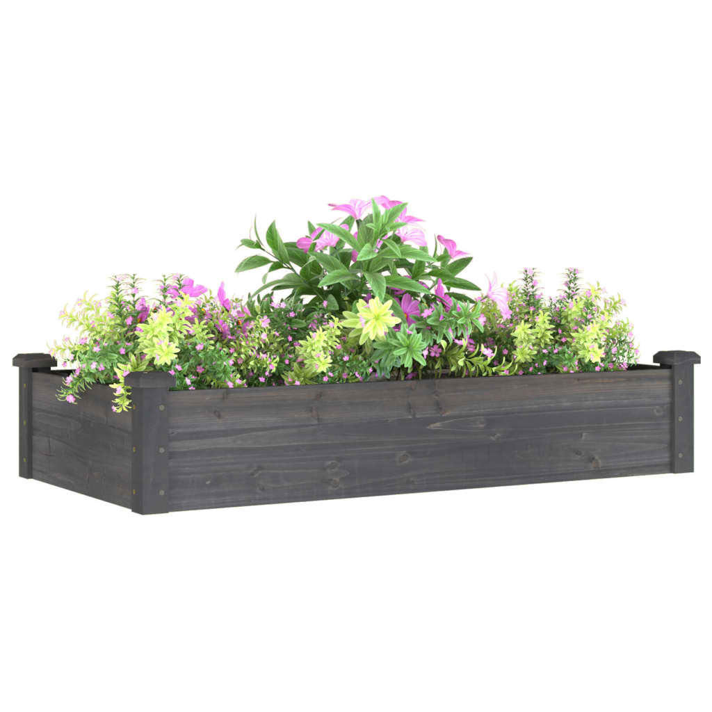 Plantenbak overwogen met voering 120x60x25 cm vurenhout grijs