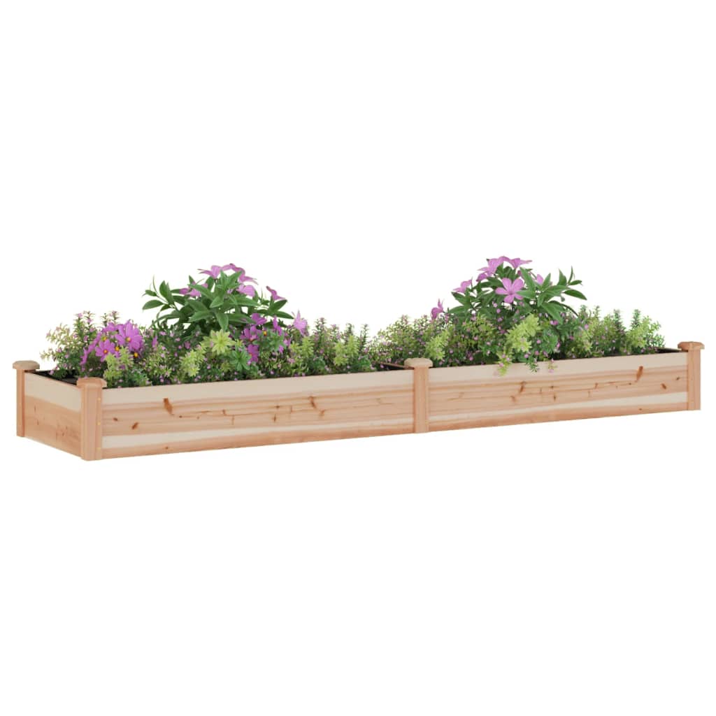 Plantenbak verhoogd met voering 240x60x25 cm massief vurenhout