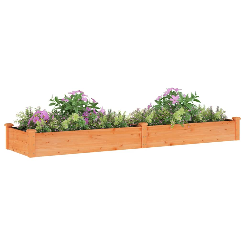 Plantenbak verhoogd met voering 240x60x25 cm vurenhout bruin