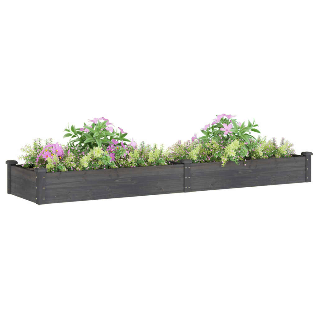 Plantenbak overwogen met voering 240x60x25 cm vurenhout grijs