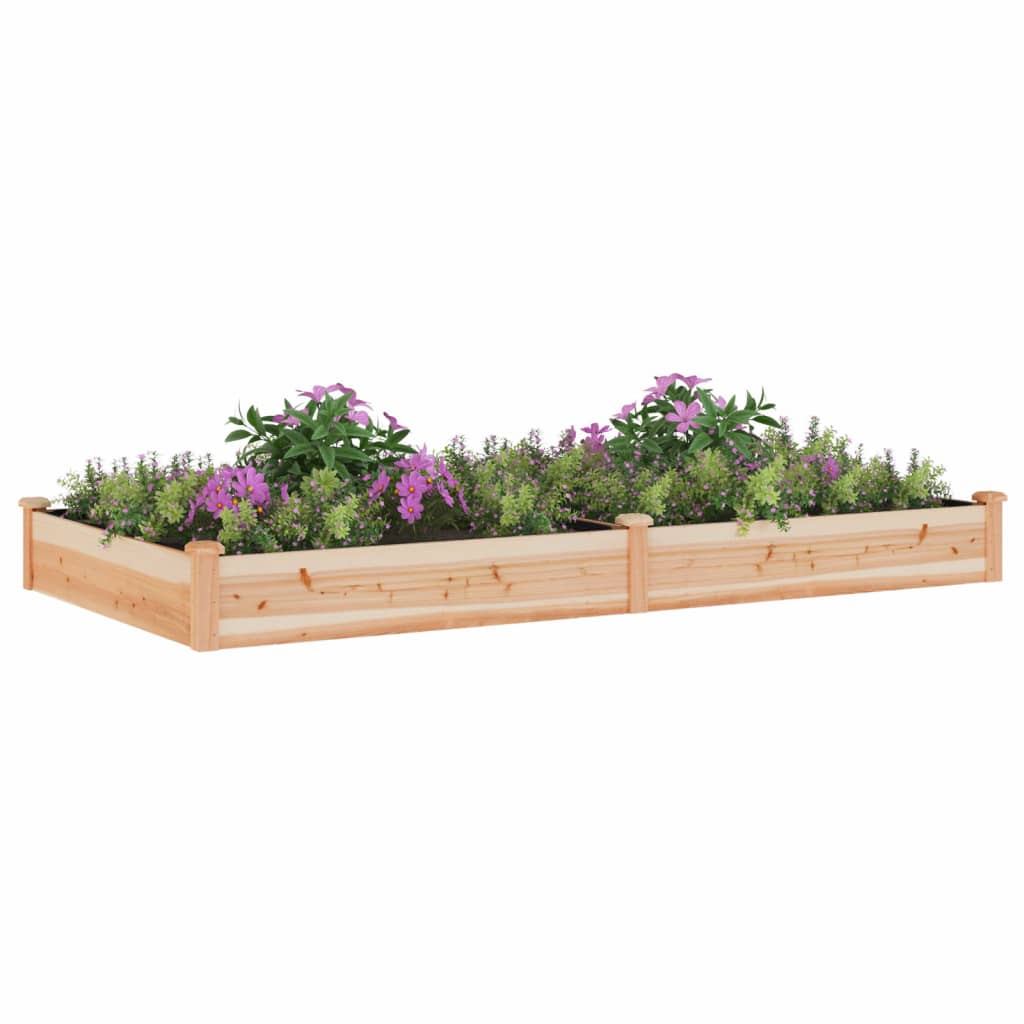 Plantenbak verhoogd met voering 240x120x25 cm massief vurenhout