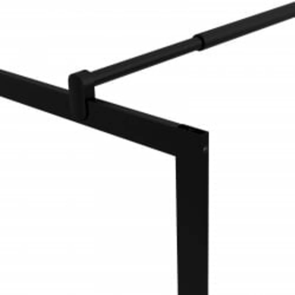 Inloopdouchewand met schap 80x195 cm ESG-Glas aluminium zwart