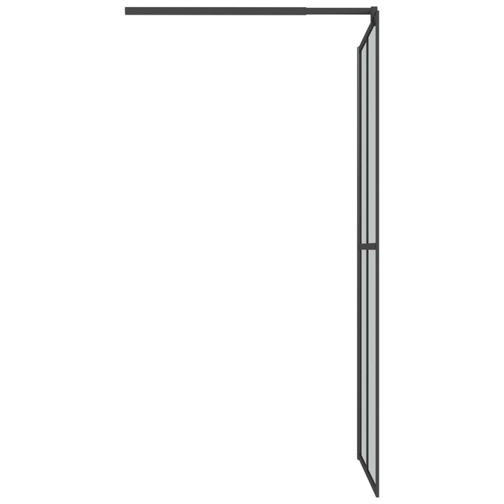 Inloopdouchewand met schap 100x195 cm ESG-glas aluminium zwart