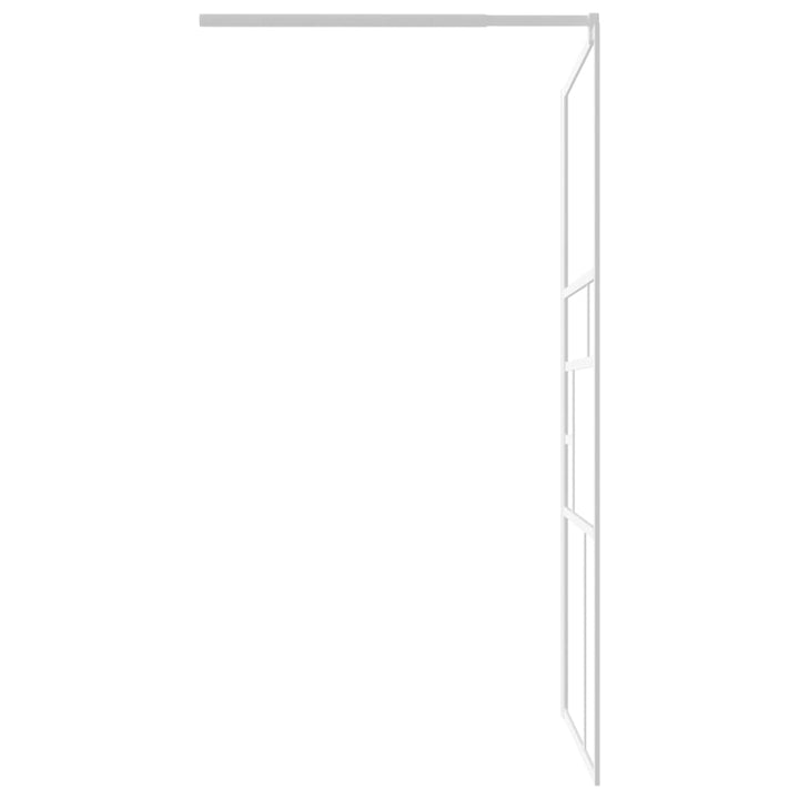 Inloopdouchewand met schap 100x195 cm ESG-glas aluminium wit