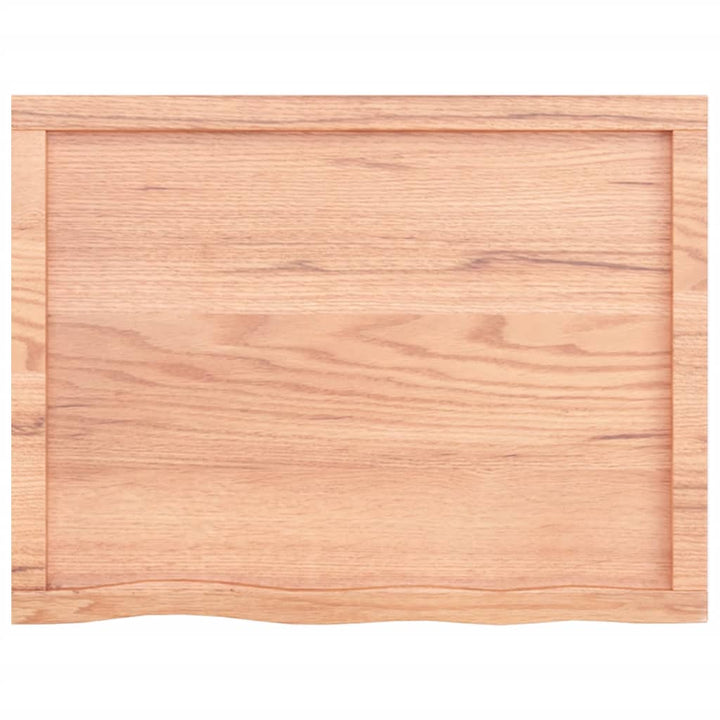 Wastafelblad 80x60x6 behandeld massief hout lichtbruin