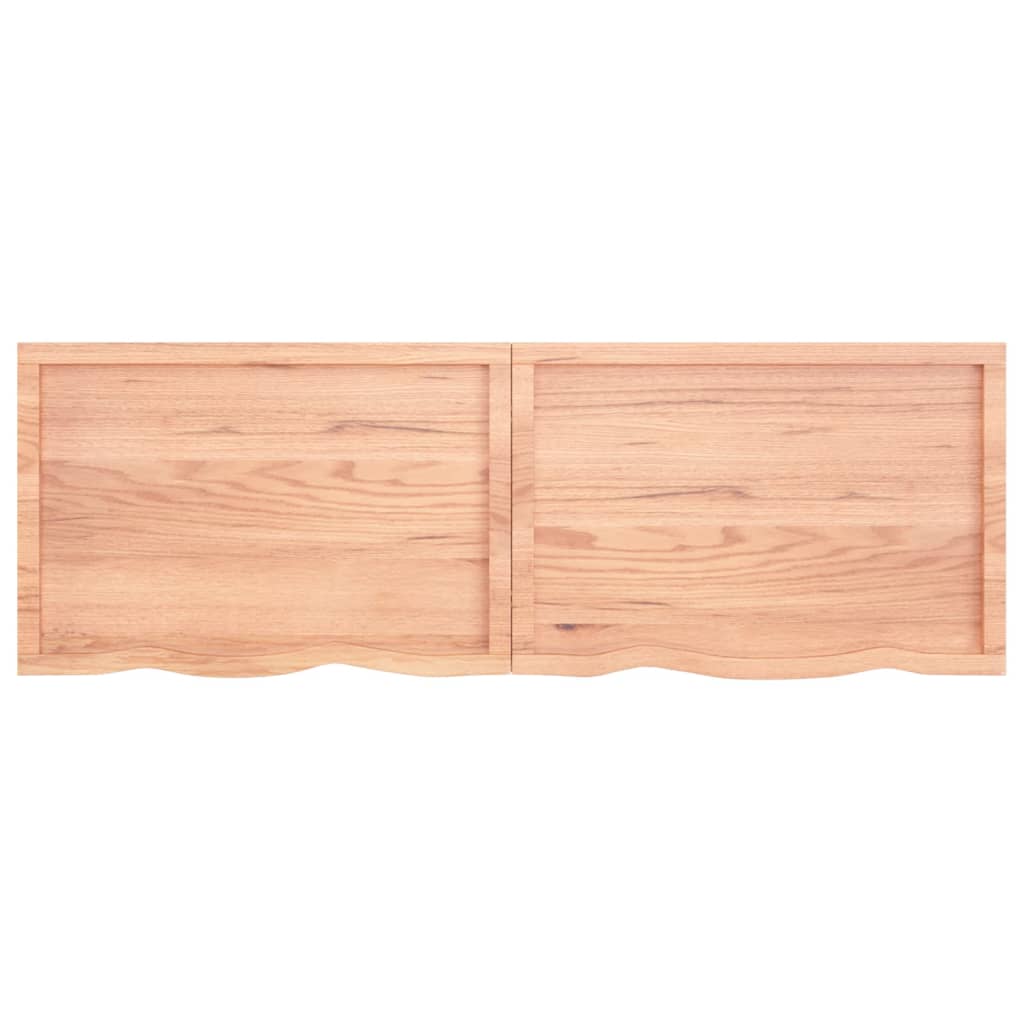 Wastafelblad 180x60x6 behandeld massief hout lichtbruin