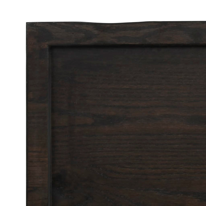 Wastafelblad 40x60x6 cm behandeld massief hout donkergrijs