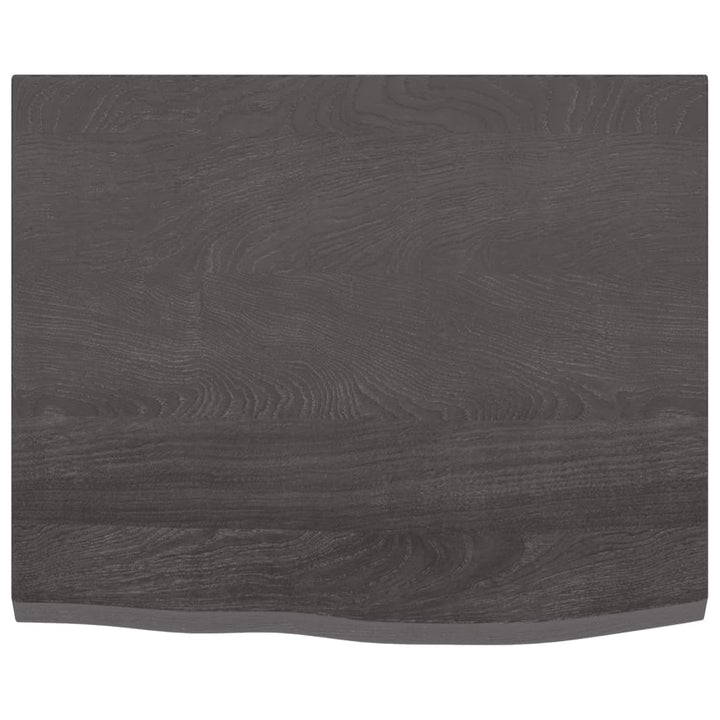 Wastafelblad 60x50x2 cm behandeld massief hout donkergrijs
