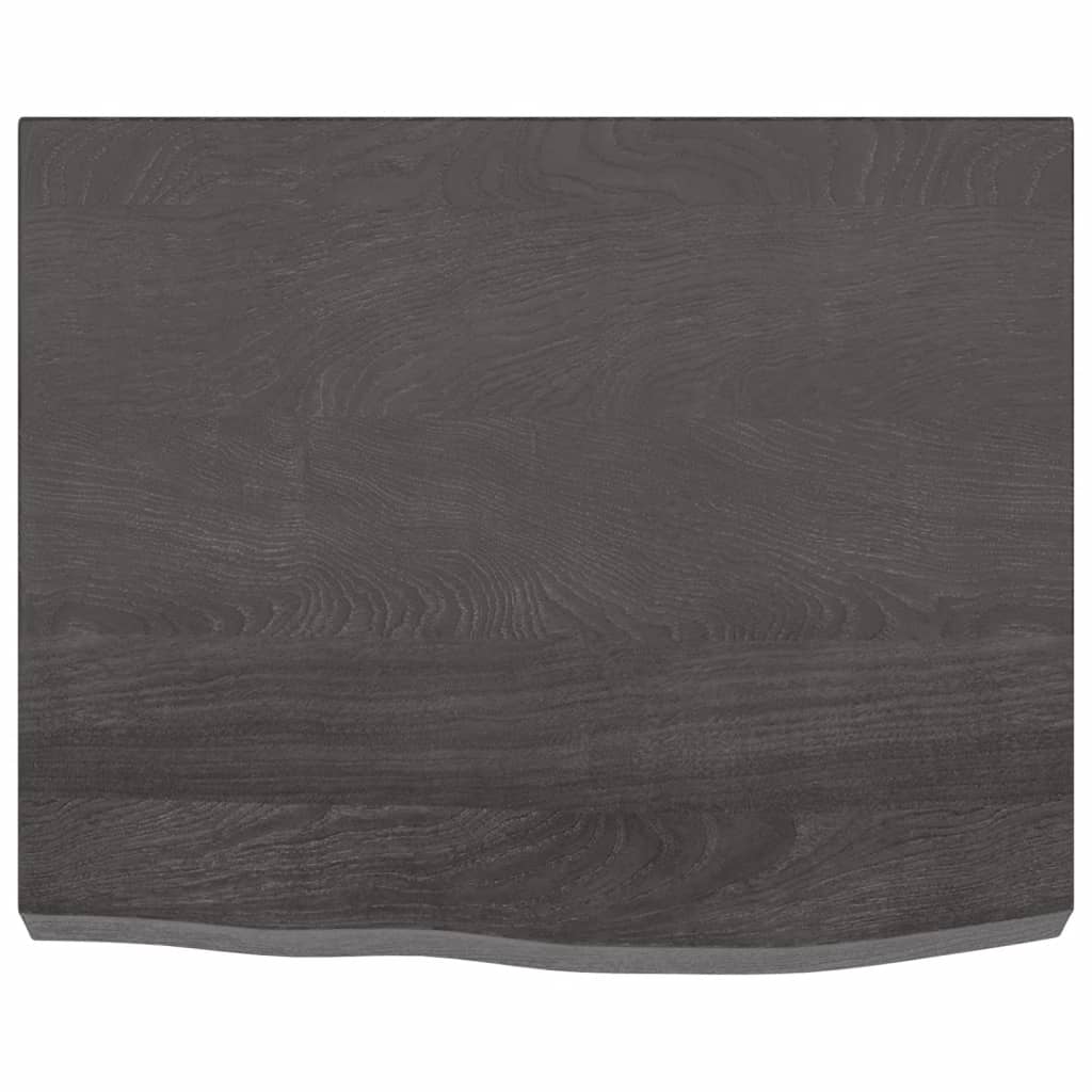 Wastafelblad 60x50x6 cm behandeld massief hout donkergrijs