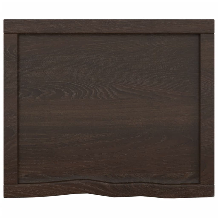 Wastafelblad 60x50x6 cm behandeld massief hout donkergrijs