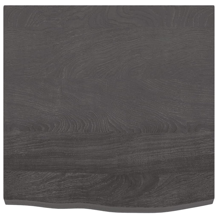 Wastafelblad 60x60x4 cm behandeld massief hout donkergrijs