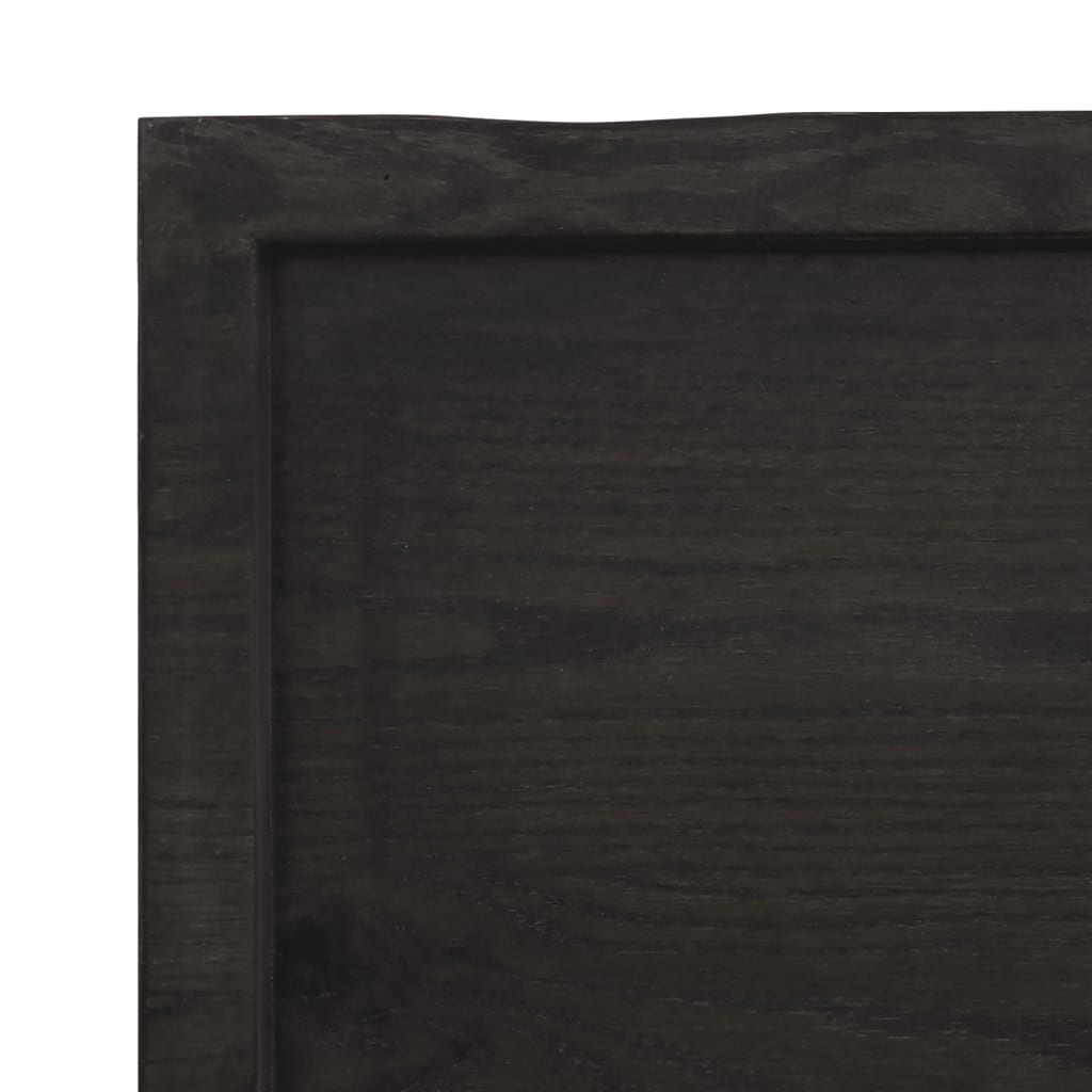Tafelblad 60x40x6 cm behandeld massief eikenhout donkergrijs