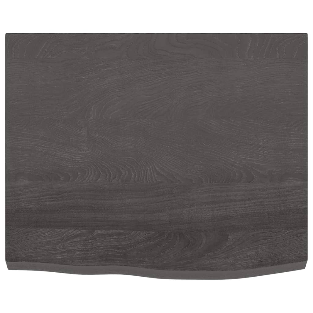 Tafelblad 60x50x4 cm behandeld massief eikenhout donkergrijs