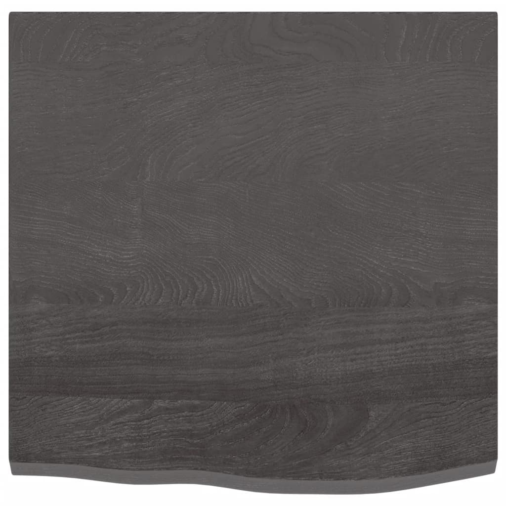 Tafelblad 60x60x2 cm behandeld massief eikenhout donkergrijs