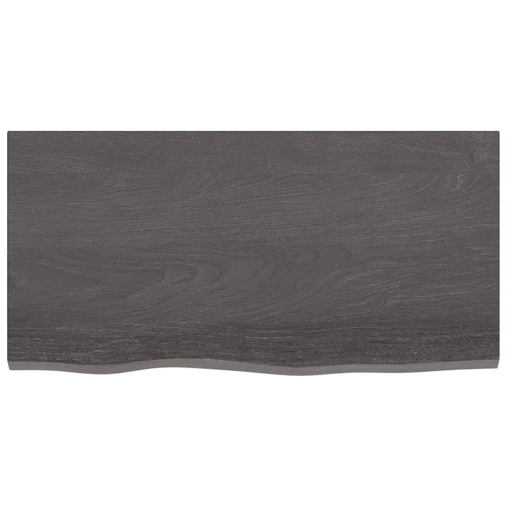 Tafelblad 80x40x6 cm behandeld massief eikenhout donkergrijs