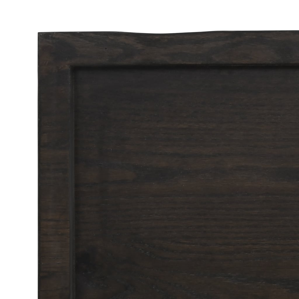 Tafelblad 100x60x4 cm behandeld massief eikenhout donkergrijs