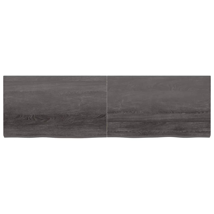 Tafelblad 200x60x6 cm behandeld massief eikenhout donkergrijs