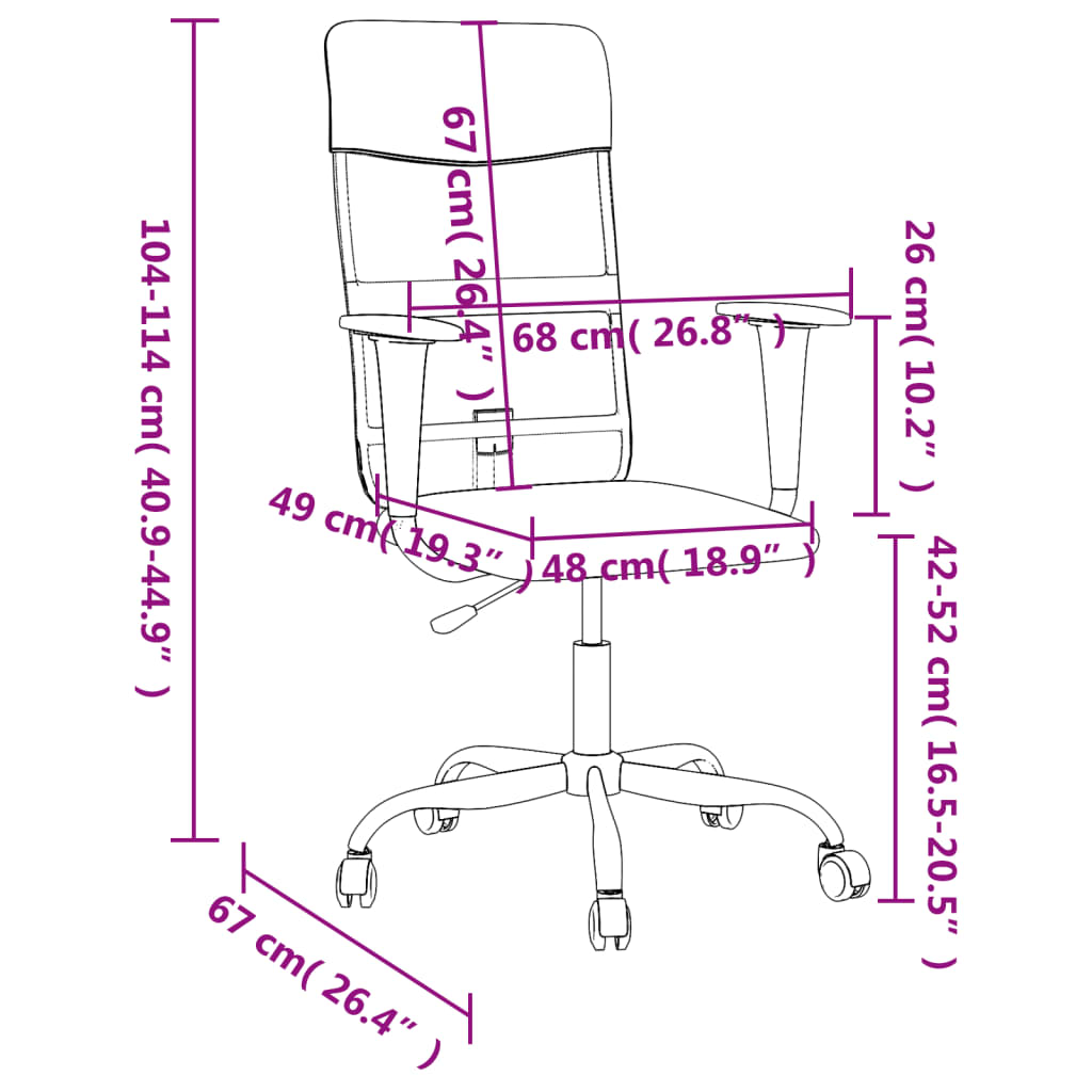 Kantoorstoel verstelbare hoogte mesh en kunstleer zwart