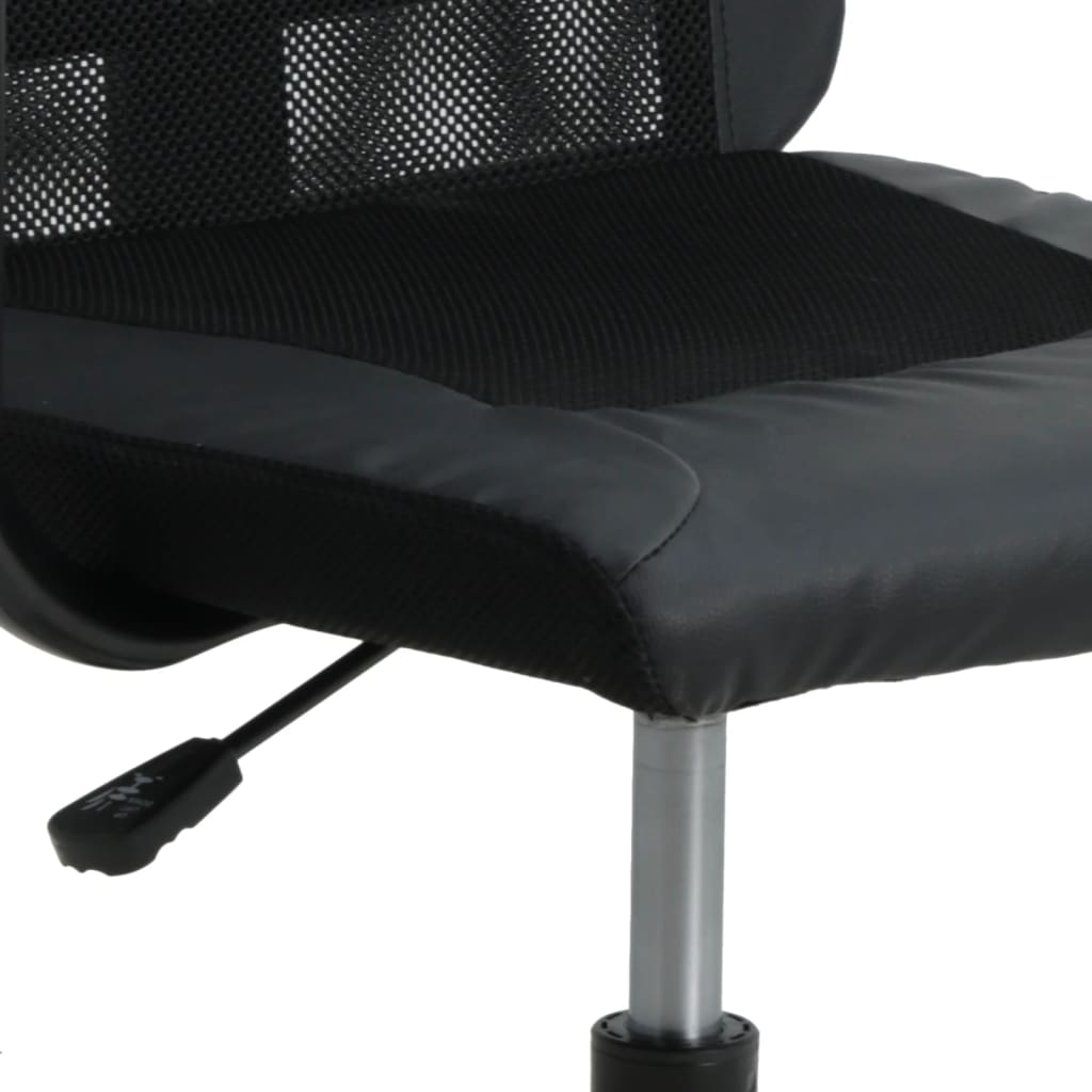 Kantoorstoel verstelbare hoogte mesh en kunstleer zwart