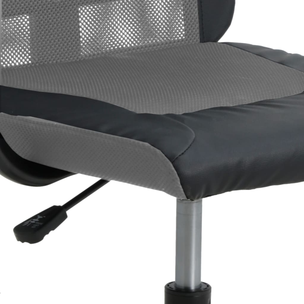 Kantoorstoel verstelbare hoogte mesh en kunstleer grijs zwart