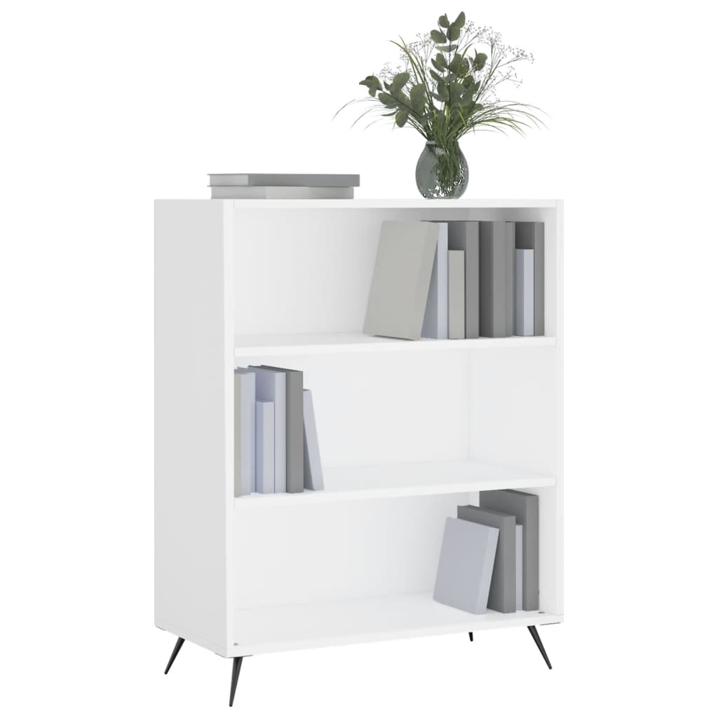 Boekenkast 69,5x32,5x90 cm bewerkt hout wit