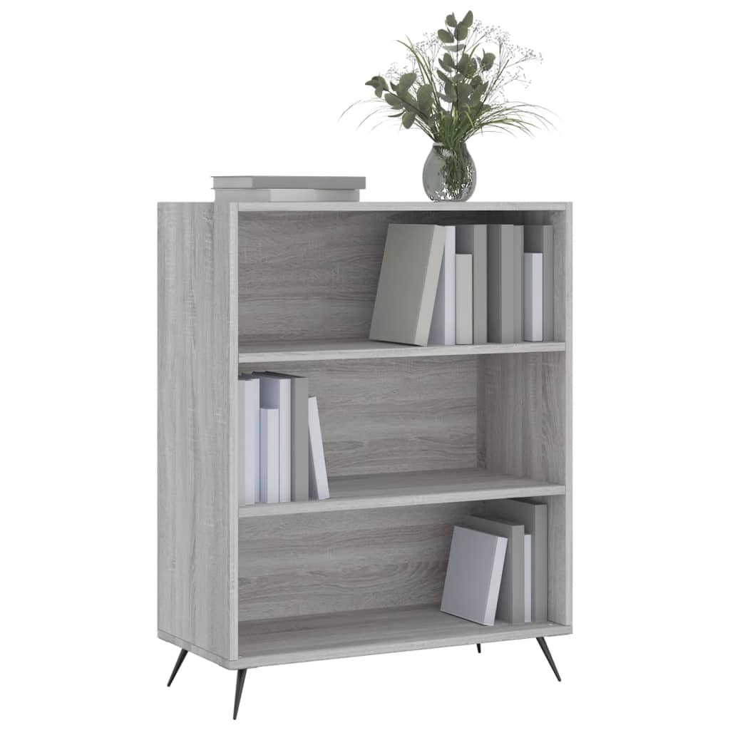 Boekenkast 69,5x32,5x90 cm bewerkt hout grijs sonoma eikenkleur