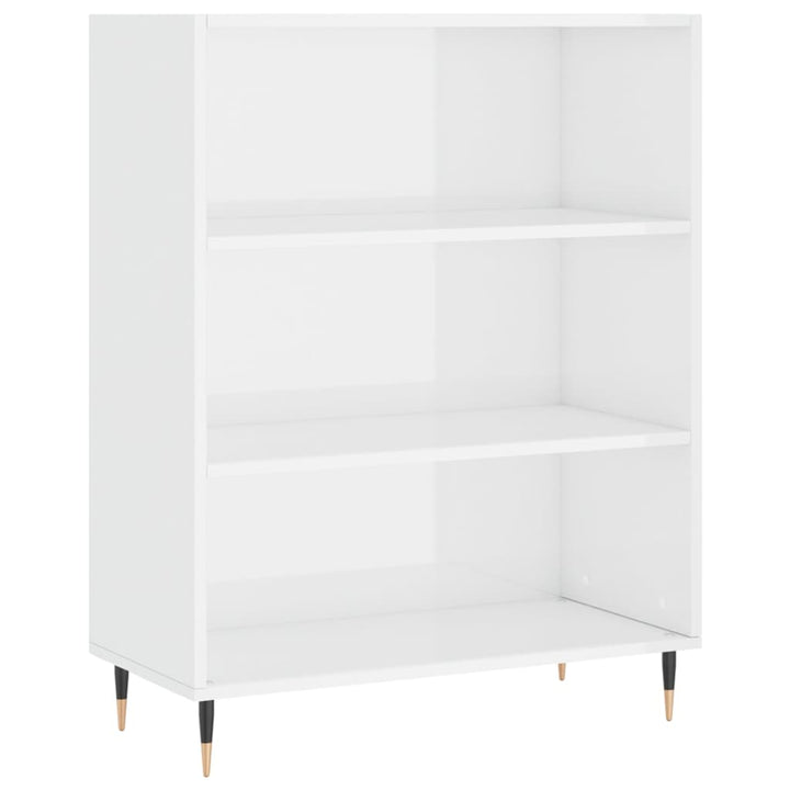 Boekenkast 69,5x32,5x90 cm bewerkt hout hoogglans wit