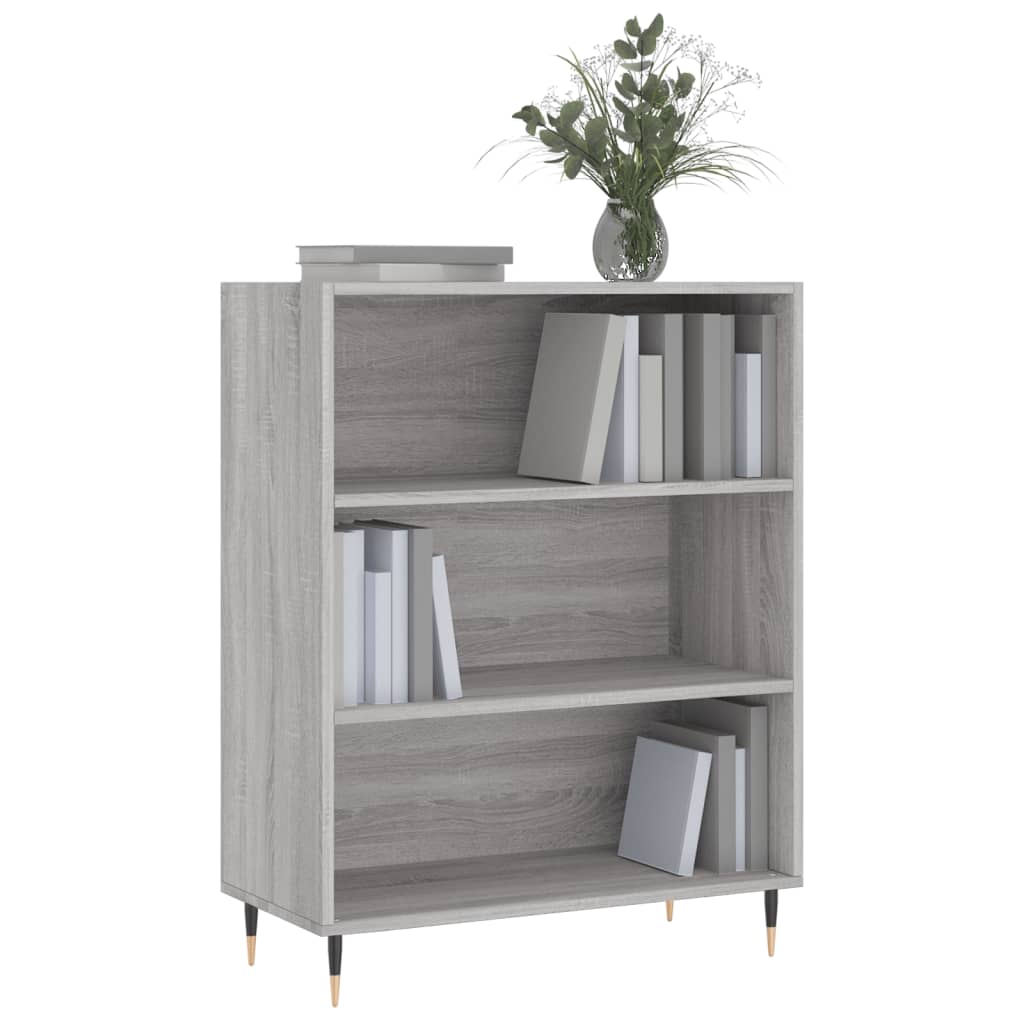 Boekenkast 69,5x32,5x90 cm bewerkt hout grijs sonoma eikenkleur