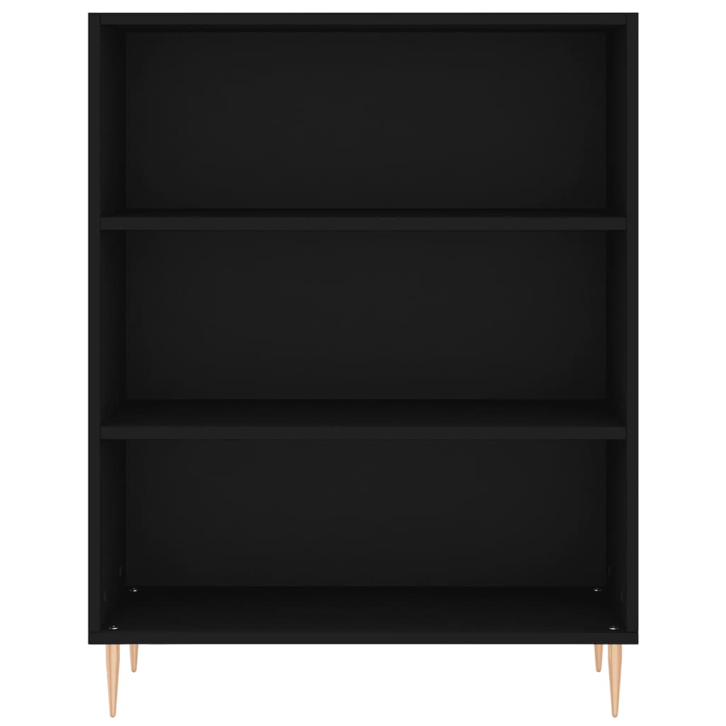 Boekenkast 69,5x32,5x90 cm bewerkt hout zwart