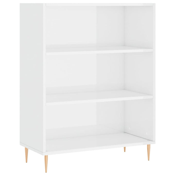 Boekenkast 69,5x32,5x90 cm bewerkt hout hoogglans wit