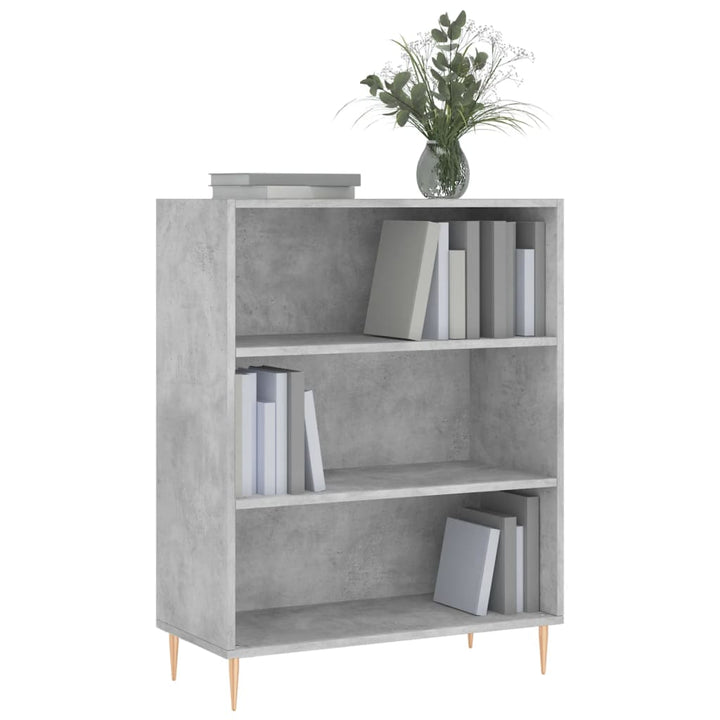 Boekenkast 69,5x32,5x90 cm bewerkt hout betongrijs