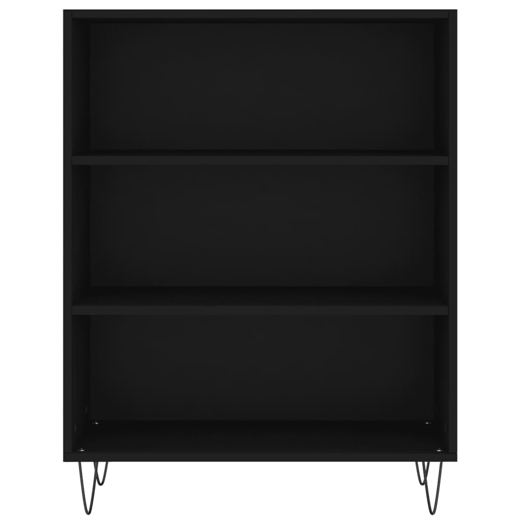 Boekenkast 69,5x32,5x90 cm bewerkt hout zwart