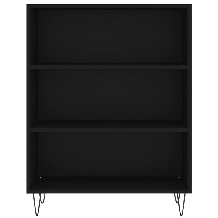 Boekenkast 69,5x32,5x90 cm bewerkt hout zwart