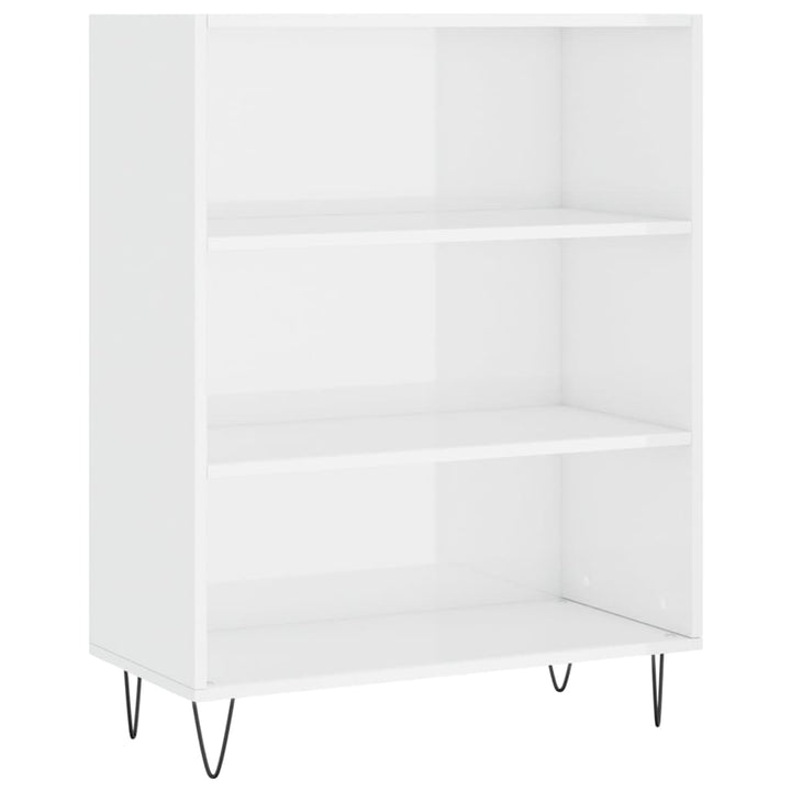 Boekenkast 69,5x32,5x90 cm bewerkt hout hoogglans wit