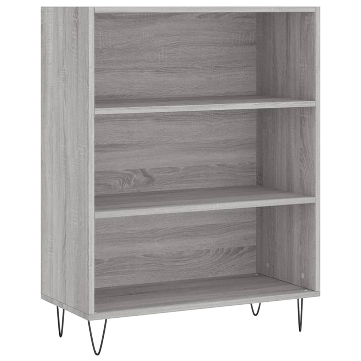 Boekenkast 69,5x32,5x90 cm bewerkt hout grijs sonoma eikenkleur