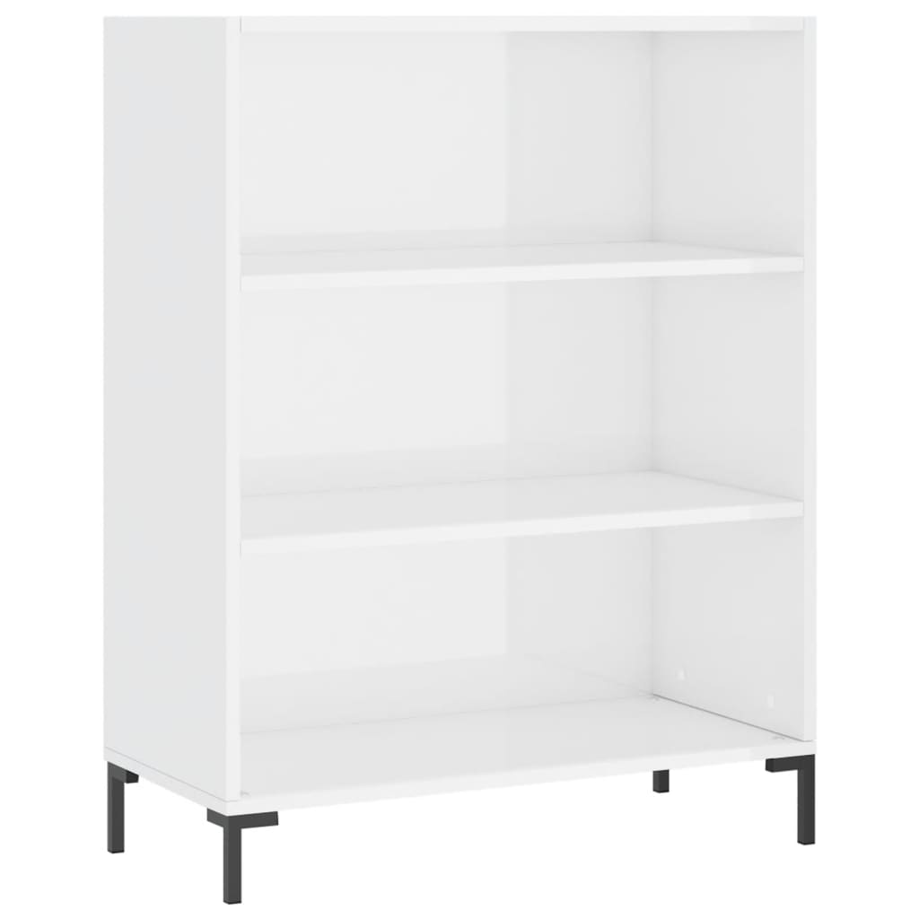 Boekenkast 69,5x32,5x90 cm bewerkt hout hoogglans wit