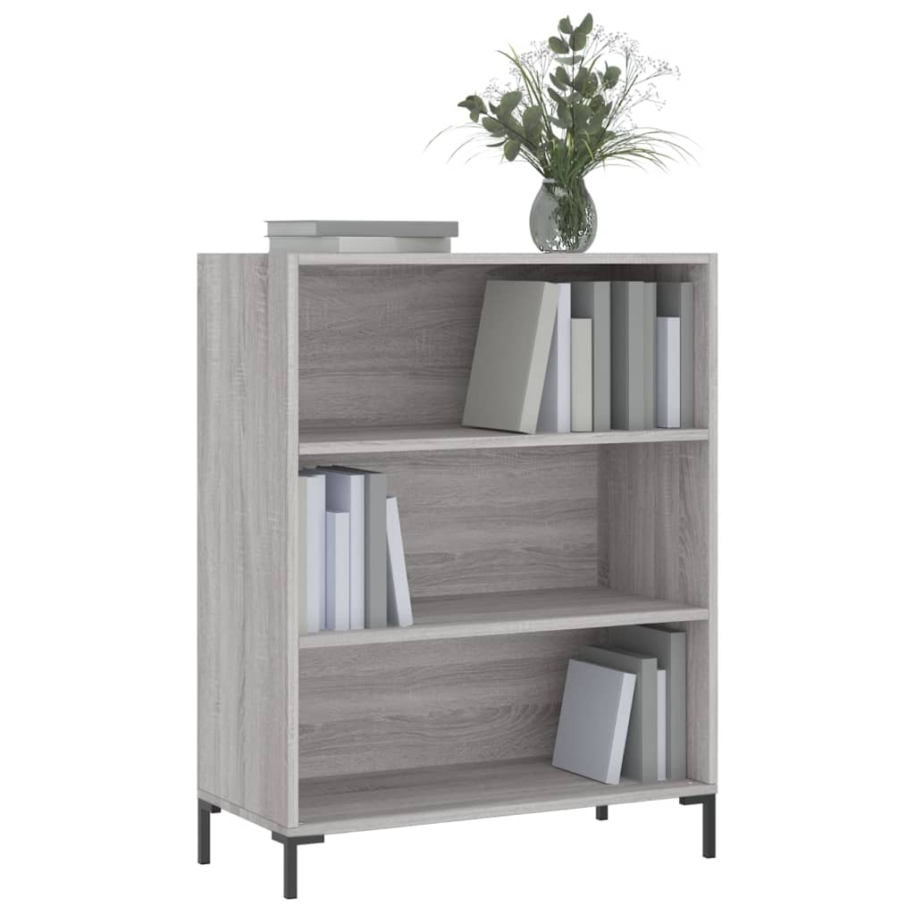 Boekenkast 69,5x32,5x90 cm bewerkt hout grijs sonoma eikenkleur