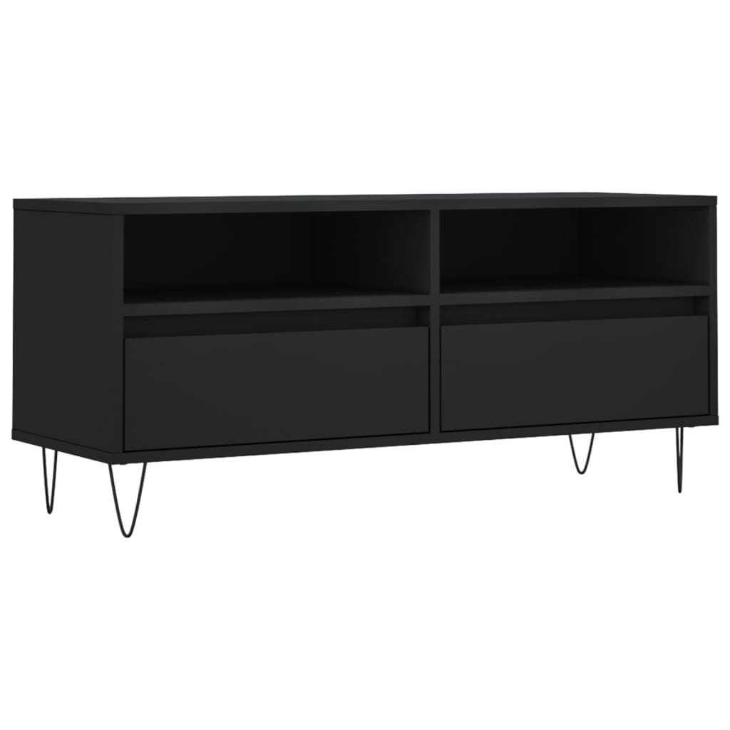 Tv-meubel 100x34,5x44,5 cm bewerkt hout zwart
