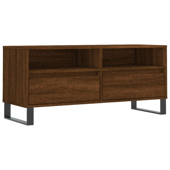Tv-meubel 100x34,5x44,5 cm bewerkt hout bruin eikenkleur