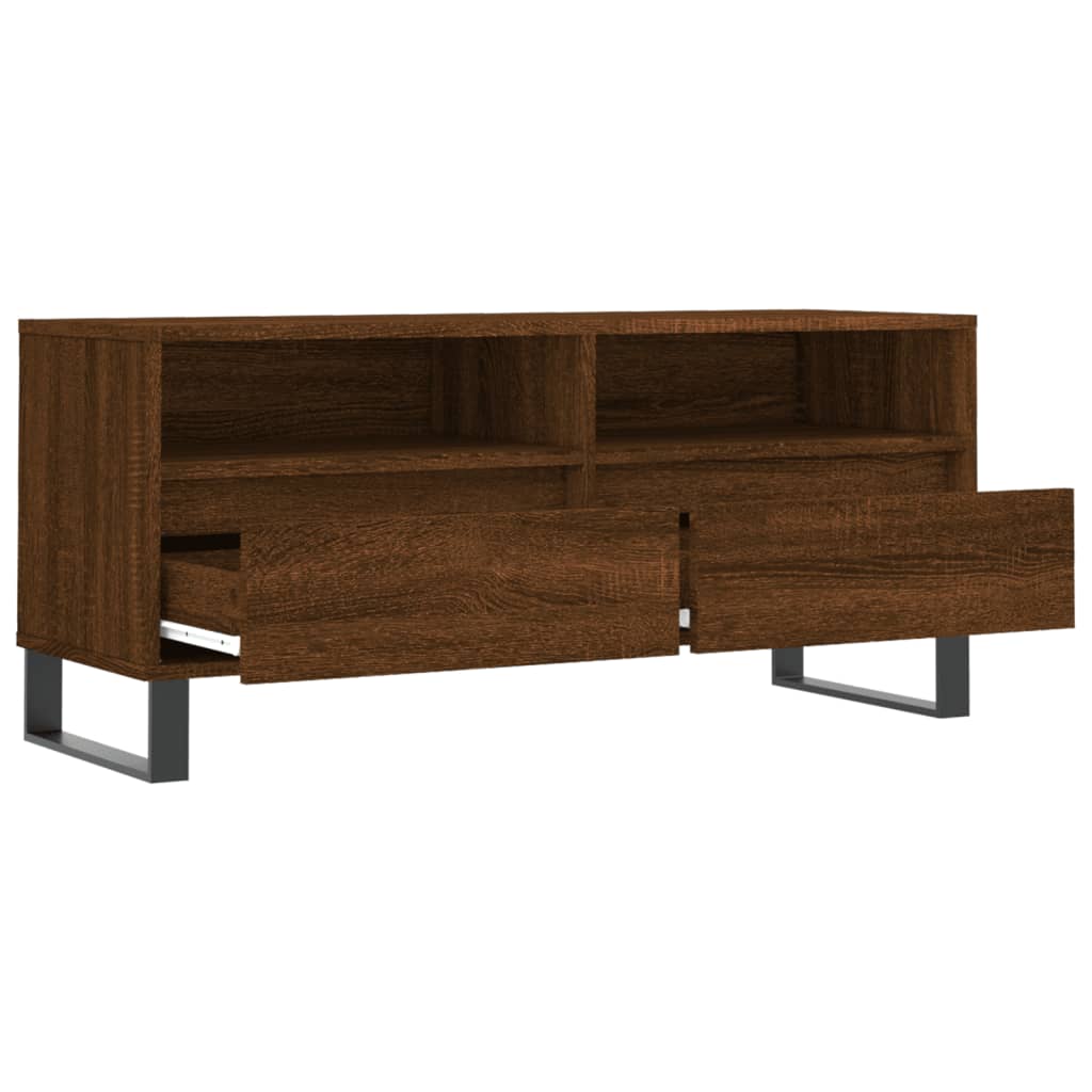 Tv-meubel 100x34,5x44,5 cm bewerkt hout bruin eikenkleur