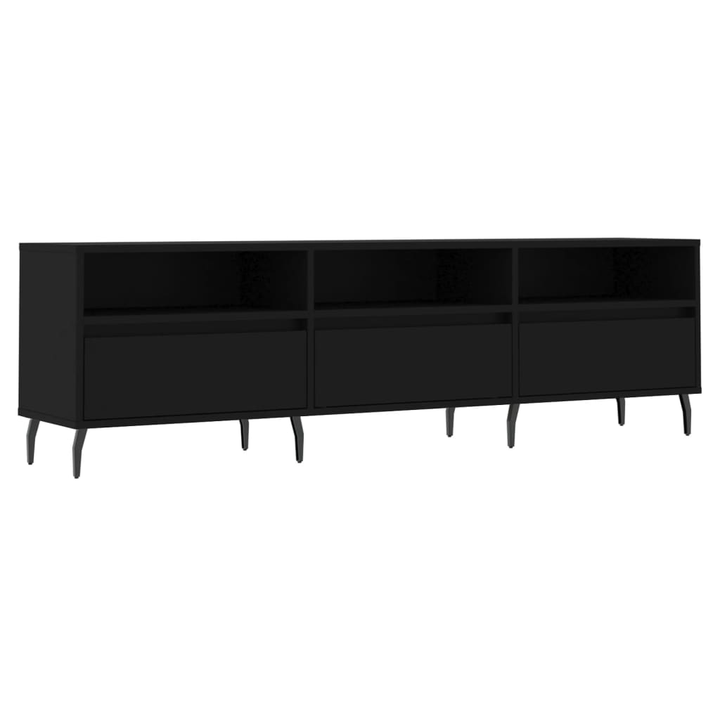 Tv-meubel 150x30x44,5 cm bewerkt hout zwart