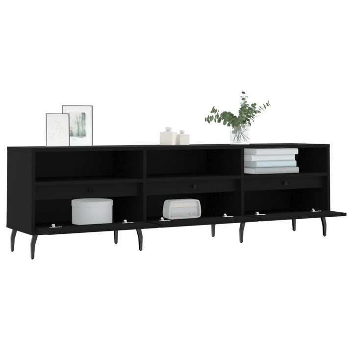 Tv-meubel 150x30x44,5 cm bewerkt hout zwart
