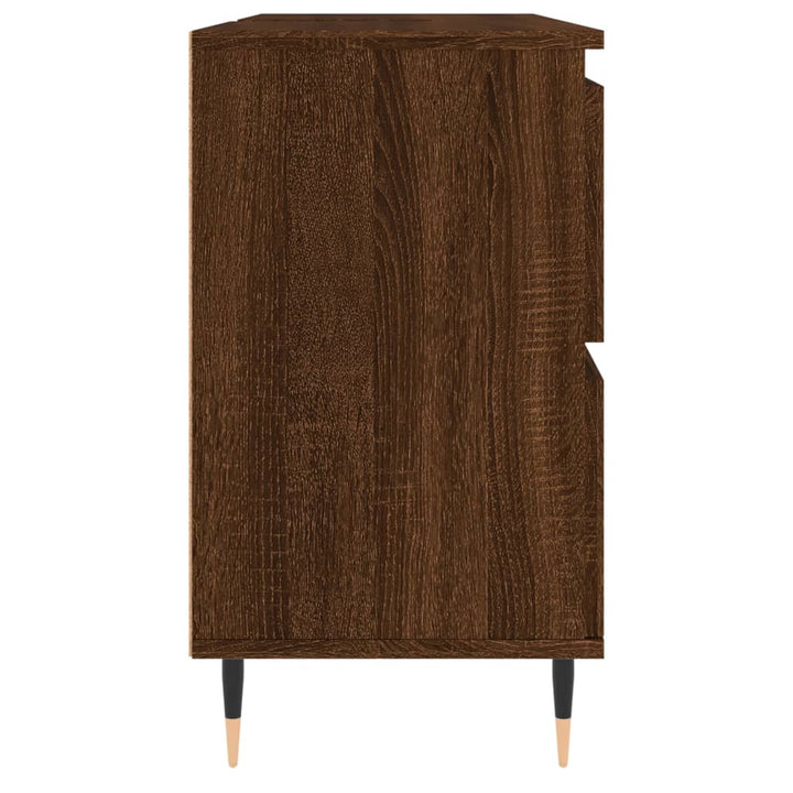 Badkamerkast 80x33x60 cm bewerkt hout bruin eikenkleur