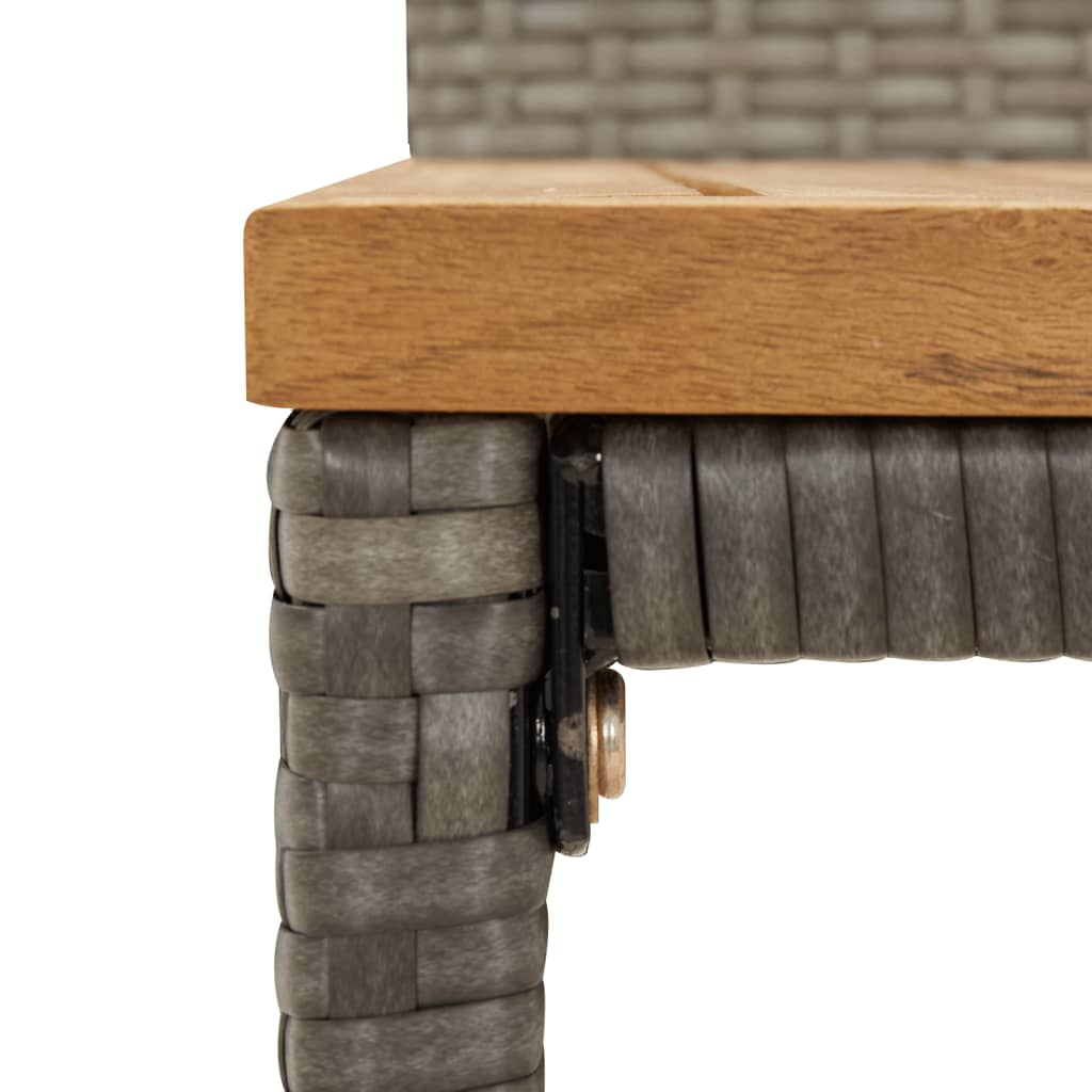 11-delige Tuinbarset poly rattan en massief acaciahout grijs
